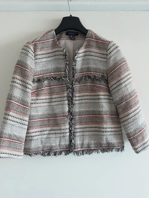 Atmosphere Boucle Tweed 3/4 Sleeved Open Jacket. Blazer UK 10.Beige Orange Brown - Image 1 of 4