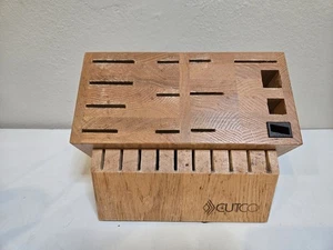 Cutco Signature 24 Slot Oak Solid Wood Knife Block Made in USA - Picture 1 of 6