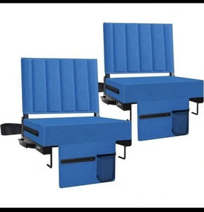 2pcs Stadium Bleachers With Back Support And Cushion - Picture 1 of 5