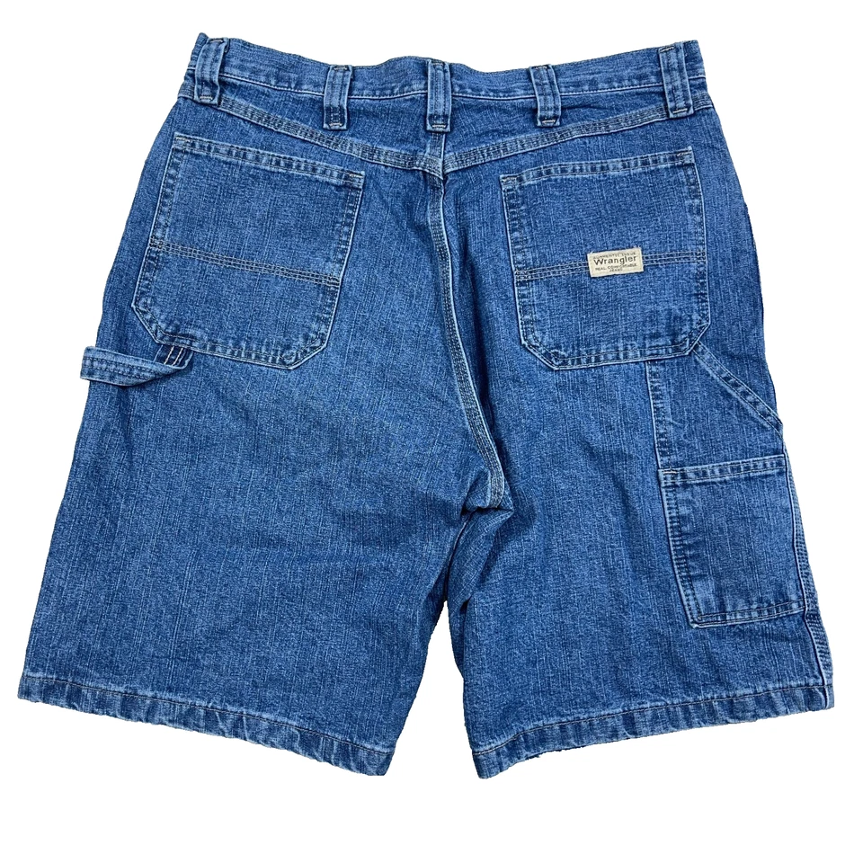 Pantalones Cortos De Colección Y2K Wrangler Hombres 34 Carpintero Sueltos Pantalones Cortos Ropa de Trabajo Lavado Mediano A83 Foto 1 de 4