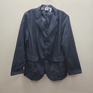 Adidas Oversized 3 Button Blazer Sports Jacket Black Size Small 3 Stripes Logo - Picture 1 of 8