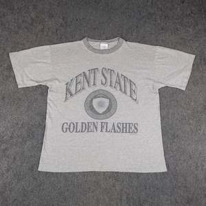 Vintage Kent State Golden Flashes Shirt Mens Large Gray Ringer KSU Graphic 90s T - Picture 1 of 13