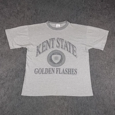 Vintage Kent State Golden Flashes Shirt Mens Large Gray Ringer KSU Graphic 90s T - Image 1 of 4