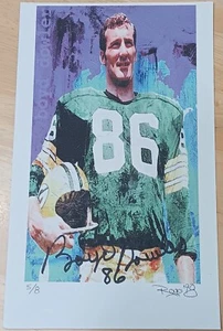 BOYD DOWLER GREEN BAY PACKERS SIGNED 5X9 CANVAS PAPER PRINT COA AUTOGRAPHED - Picture 1 of 1