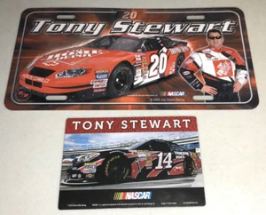 Vintage 2003 TONY STEWART Metal Collectors License Plate & Large Nascar Magnet - Picture 1 of 4