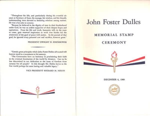 #1172-C1 First Day Ceremony Program 4c John Foster Dulles Stamp - Bild 1 von 1