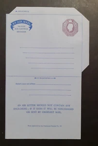 KGVI Postal Stationery Airmail Letter 6d Stamped to Order Mint (ASP1) - Picture 1 of 2