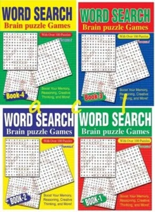 Word Search Books Large Print Puzzles BRAIN PUZZLES A4 Books BOOK - 1 2 3 4 - Picture 1 of 18