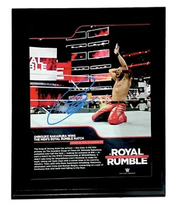 WWE SHINSUKE NAKAMURA RR 2018 PLACA ENMARCADA FIRMADA A MANO 10X13 CON CERTIFICADO DE AUTENTICIDAD DE PRUEBA - Imagen 1 de 3