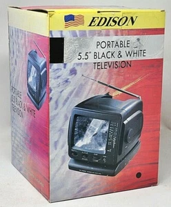 Edison Portable 5.5 Inch Black And White Television NOS Unused Vintage - Picture 1 of 3