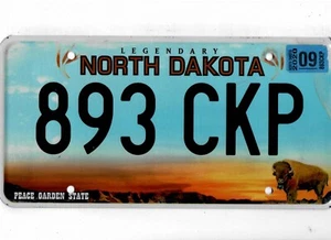 NORTH DAKOTA passenger 2020 license plate "893 CKP" - Picture 1 of 1