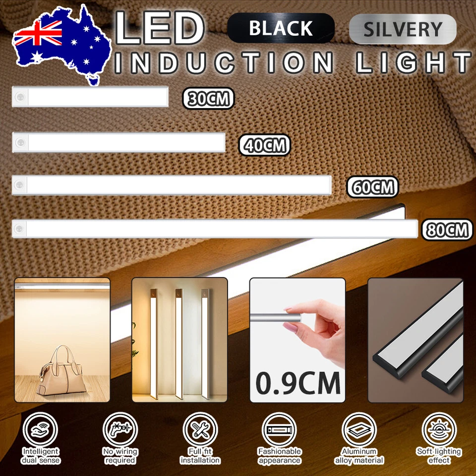 LED Motion Sensor Under Closet Light Rechargeable Magnetic Cabinet Dimmable Lamp - image 1 of 4