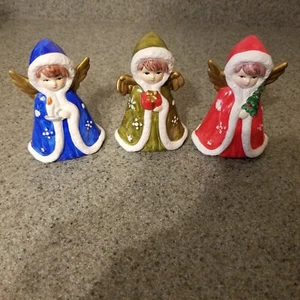 RARE VINTAGE 1960s CERAMIC ANGEL FIGURES MADE IN JAPAN - Picture 1 of 5