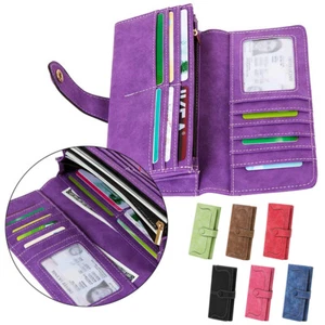 Portatarjetas Cartera para Mujer Dama Cuero Largo Bolso sin asas Teléfono Celular Cartera Bolso de mano - Imagen 1 de 23