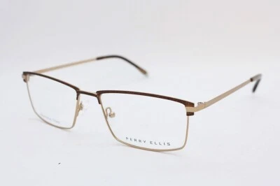 new PERRY ELLIS PE 391-1 eyeglasses Frame Brown Gold 54mm MEN - Image 1 of 3
