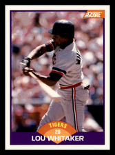 1989 Score Lou Whitaker Detroit Tigers  #230 Centered Mint
