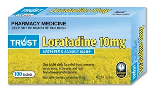 100x Trust Loratadine 10mg (Generic Claratyne Alternate) - Picture 1 of 1