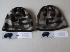 100% FINE YAK DOWN, SKULL CUFFLESS BEANIE, CAMO UNISEX - Picture 1 of 6