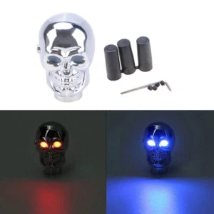 Blue/Red Skull Head Manual Car Gear Stick Shifter Knob Shift Lever Handle MT A - Picture 1 of 11