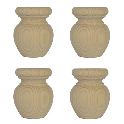 Paquete de 4 pies bola de pino 83 mm Ø x 100 mm de alto muebles de madera A4BF Foto 1 de 3