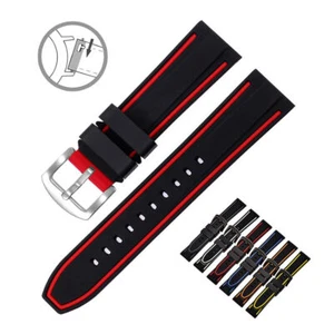 Correa de reloj deportiva de goma de silicona impermeable de liberación rápida 20 22 24 26 mm - Imagen 1 de 28