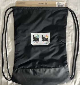LA28 Olympics Nike BLACK Drawstring Backpack/Gym Sack "Los Angeles Olympics" + - Picture 1 of 8