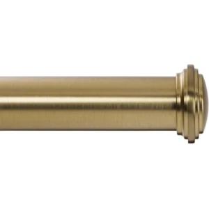 Gold Window Curtain Rod Decorative End Cap Design 1 Inch Rod 16 to 28 Inch Side - Picture 1 of 5