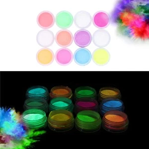 Paquete de 24 polvo que brilla en la oscuridad - pigmento luminoso para limo, uñas, pintura - Imagen 1 de 6