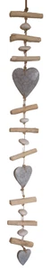 Wanddeko Hänger 3 Herzen Holz Herz Treibholz-Look 100cm maritim Landhausstil - Bild 1 von 3