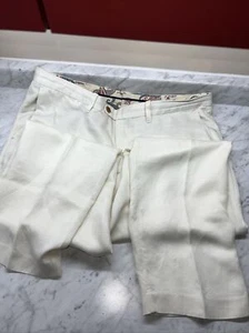 Tommy Bahama Hose Herren M off weiß Leinen entspannte Passform - Bild 1 von 3