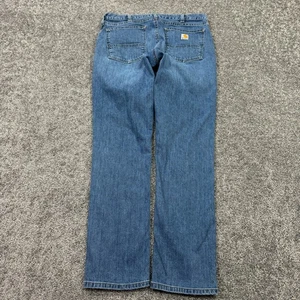 Jeans Carhartt Uomo 34x32 Blu Relaxed Fit Conico Lavaggio Medio Denim Abbigliamento da Lavoro - Foto 1 di 10
