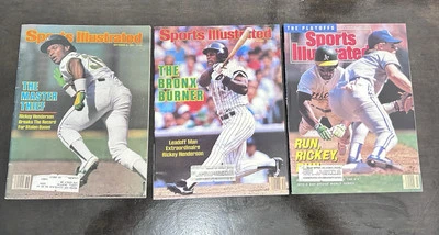 Sports Illustrated •  Rickey Henderson FC  •Lot Of 3 September 6 1982 1986 1989 - Image 1 of 4