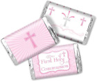 First Holy Communion Mini Chocolate Candy Bar Sticker Wrappers for Girls, 45 1.