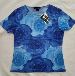 'URBAN OASIS' STRETCHY MESH FLORAL TOP, SIZE L / 10-12, BNWT - Picture 1 of 5
