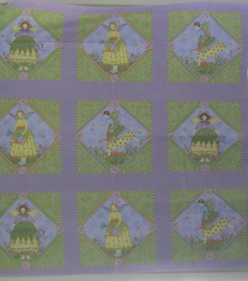 Debbie Mumm SSI 9 Bloques Jardín Hadas Tramposo Tela Lavanda y Verde Foto 1 de 4