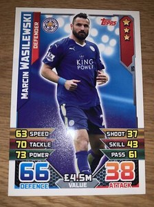 Marcin Wasilewski Leicester City FC Match Attax 2015/16 Football Card