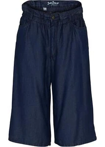 Neu Wide Leg Jeans High Waist Bermuda Gr. 40 Dunkelblau Denim Damen Kurz-Pants - Bild 1 von 1