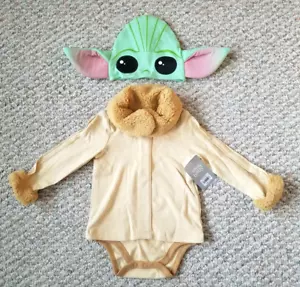 Disney Store The Child Costume Baby Bodysuit Halloween Yoda Mandalorian Star War - Picture 1 of 12