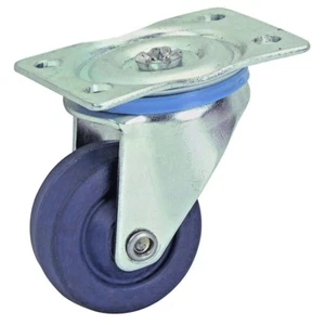 1-5/8 in. Wheel Rubber Light Duty Swivel Caster Steel Plate - Picture 1 of 1