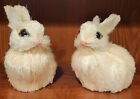 Paar natürliche dekorative Sisalstroh Hase Kaninchen Figuren cremefarben ca. 5x4,5"