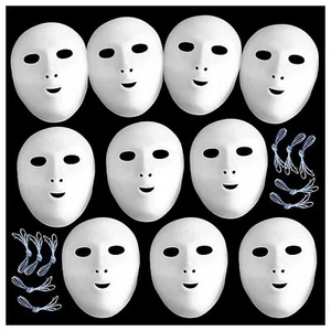 10 Máscaras Blanco Elegante Vestido Pintar y Decorar Acabado de Banda Blanca - Imagen 1 de 8