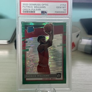 2020-21 Donruss Optic Green Pulsar Prizm Patrick Williams RC Rookie PSA 10