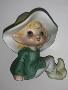 Homco Vintage sitzende Elfe Pixie Wichtel Keramik 4 Zoll - Bild 1 von 8
