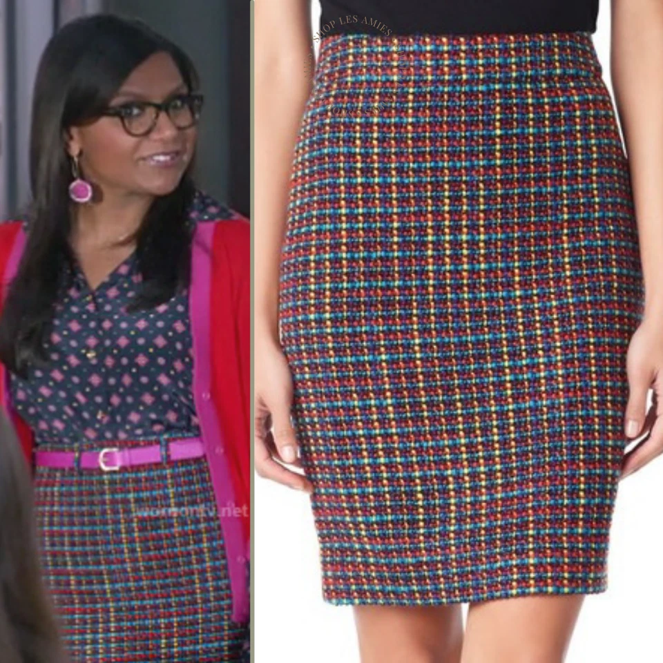 Falda Lápiz KATE SPADE Judy Lana Tweed Multicolor Clásica Cintura Alta Talla 00 Foto 1 de 4