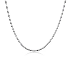 100% Solid Stainless Steel Necklace Silver Color 1mm Women Snake Chain 18"-28" - Picture 1 of 5