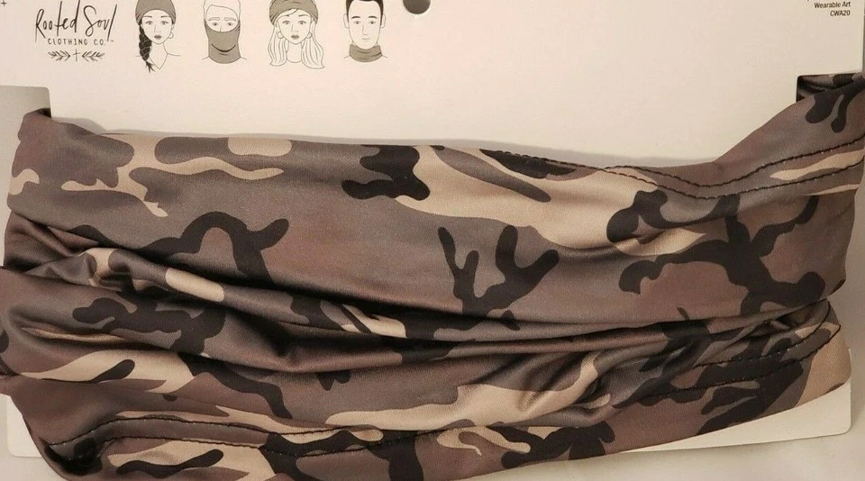 Roupa de cabeça ROOTED SOULWEAR CO. cinza camuflagem multiuso adulto - 1 peça - Imagem 1 de 1