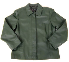 Terry Lewis Classic Luxuries Leather Genuine Fully Lined Jacket Women's L Green