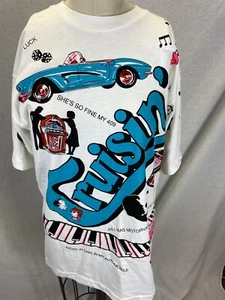 Men’s 1950’s "cruisin" White t-shirt Costume - Picture 1 of 5