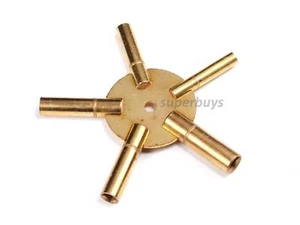 3 5 7 9 11 Sizes Brass Clock Winding Key Antique Universal Grandfather Prong - Bild 1 von 5