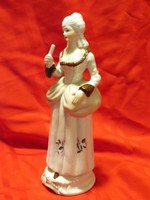 Vintage Dresden Porcelain Victorian Woman Decor Collectible Statue Figurine 9"